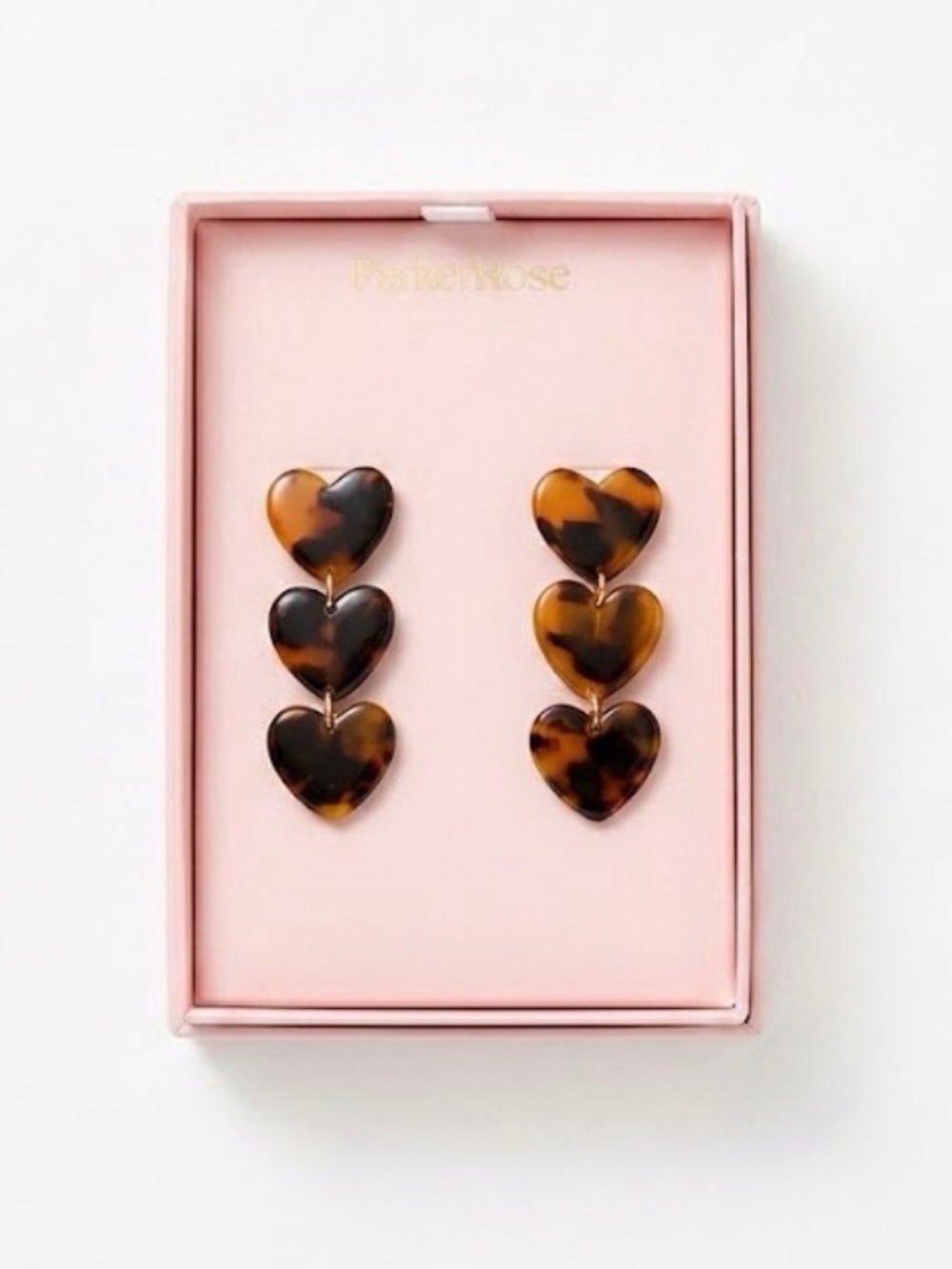 NWT ⚜️🤎⚜️ Parker Rose Tortoiseshell Hearts Drop Earrings